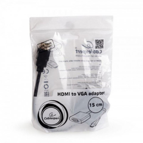 Адаптер Cablexpert HDMI - VGA V 1.4 (M/F), 0.15 м, Black (A-HDMI-VGA-03)