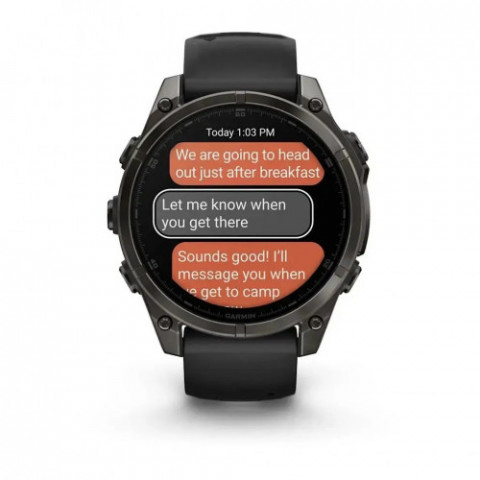 Смарт-годинник Garmin Fenix 8 43mm AMOLED Sapphire Carbon Gray DLC Titanium with Black Silicone (010-02903-28)