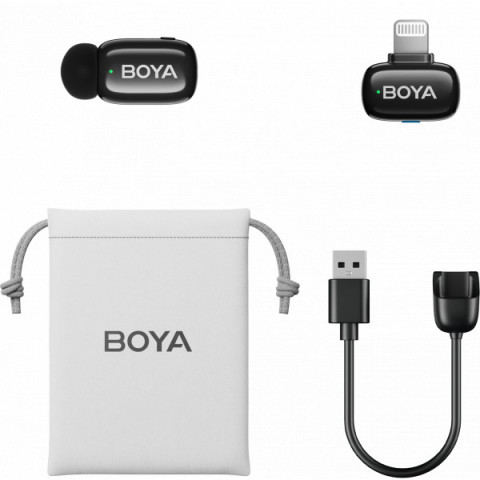 Бездротовий петличний мікрофон BOYA mini-16 Lightning Black Купити в Україні