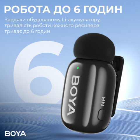 Бездротовий петличний мікрофон BOYA mini-16 Lightning Black Купити в Україні