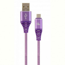 Кабель Cablexpert (CC-USB2B-AMmBM-2M-PW) USB 2.0 A - microUSB, 2.1А, преміум, 2м, фіолетовий