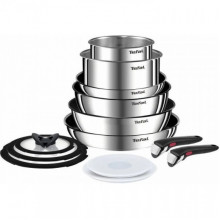 Набір посуду Tefal Ingenio Emotion, 13пр., нержавіюча сталь, скло, пластик, бакеліт, сріблястий
