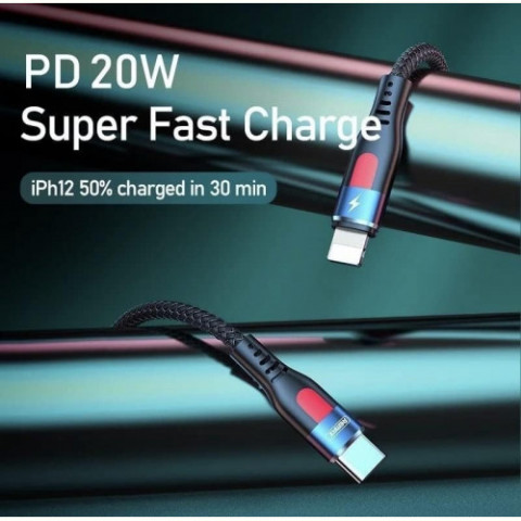 Кабель Remax RC-188i CL USB Type-C - Lightning (M/M), 20W, 1 м, Black (6954851243250)