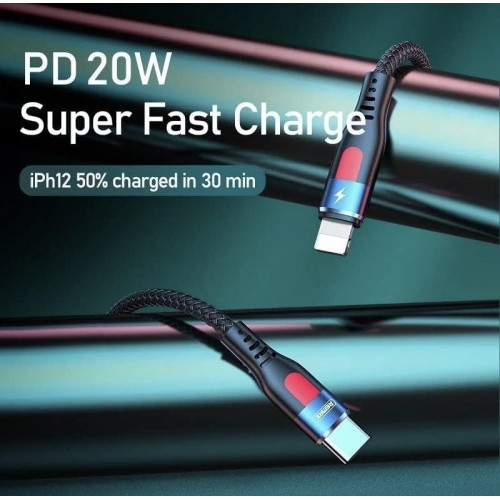 Кабель Remax RC-188i CL USB Type-C - Lightning (M/M), 20W, 1 м, Black (6954851243250)