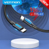 Кабель Vention USB Type-C - USB Type-C TPE Round PD 100W, 5A, 2m, Black (COTBH)