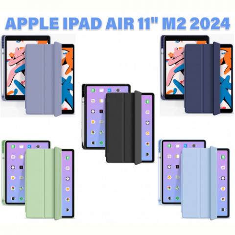 Чохол BeCover Tri Fold Soft TPU з кріпленням Apple Pencil для Apple iPad Air 11" M2 2024 Deep Blue (711401)