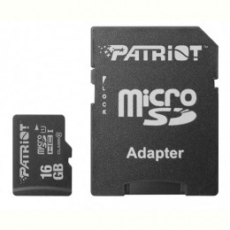 Карта пам`ятi MicroSDHC 16GB UHS-I Class 10 Patriot LX + SD-adapter (PSF16GMCSDHC10)
