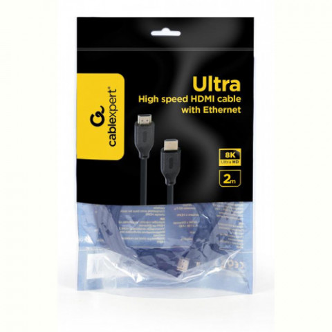 Кабель Cablexpert HDMI - HDMI V 2.1 (M/M), 2 м, чорний (CC-HDMI8K-2M) пакет