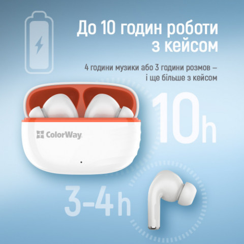 Bluetooth-гарнітура СolorWay Slim TWS-5 Earbuds White (CW-TWS5WT)