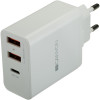 Мережевий зарядний пристрій Canyon CNE-CHA08W (2USB, 2.4A PD) White