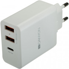 Мережевий зарядний пристрій Canyon (2USB, 2.4A) White (CNE-CHA08W)
