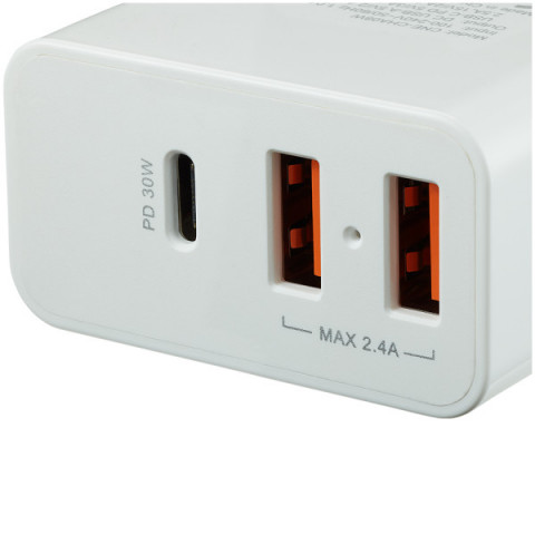 Мережевий зарядний пристрій Canyon (2USB, 2.4A) White (CNE-CHA08W)
