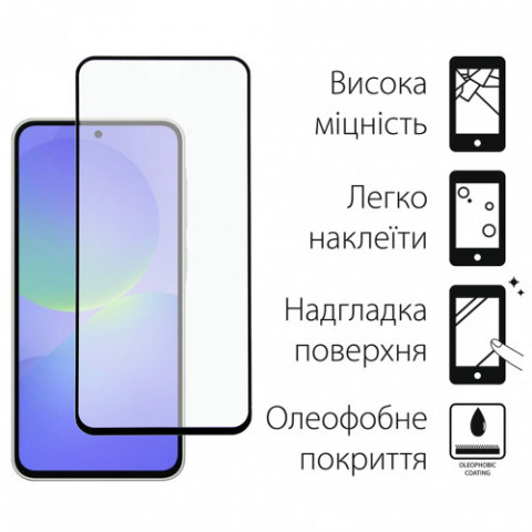 Захисне скло Dengos для Samsung Galaxy A36 5G SM-A366 Black Full Glue (TGFG-387)