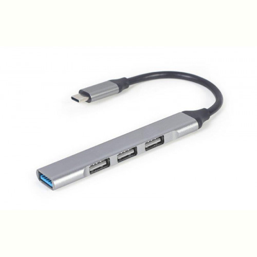 Концентратор USB Type-C Cablexpert 1xUSB3.1, 3хUSB2.0, метал, Grey (UHB-CM-U3P1U2P3-02)