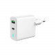 Мережевий зарядний пристрій Gembird (1USBх3A 18W + 1USB-Cх3A 20W) White (TA-UC-PDQC20L-W-01)