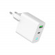 Мережевий зарядний пристрій Gembird (1USBх3A 18W + 1USB-Cх3A 20W) White (TA-UC-PDQC20L-W-01)