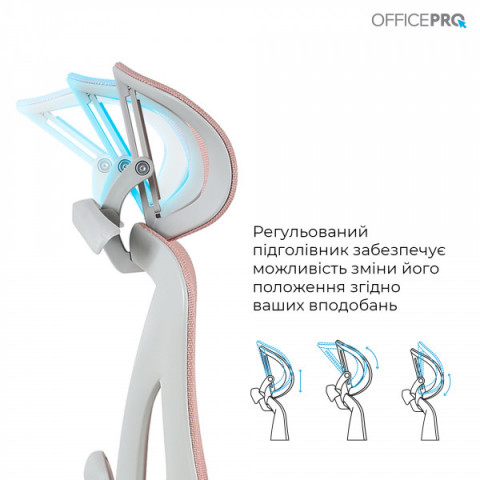 Крісло офісне OfficePro Elite OC950GLP Gray/Light Pink Купити в Україні