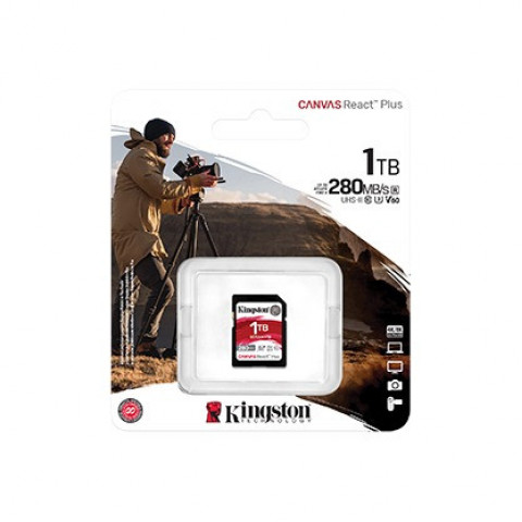 Карта пам`яті SDHC 1TB UHS-II/U3 Class 10 Kingston Canvas React Plus V60 SD R280/W150MB/s (SDR2V6/1TB)