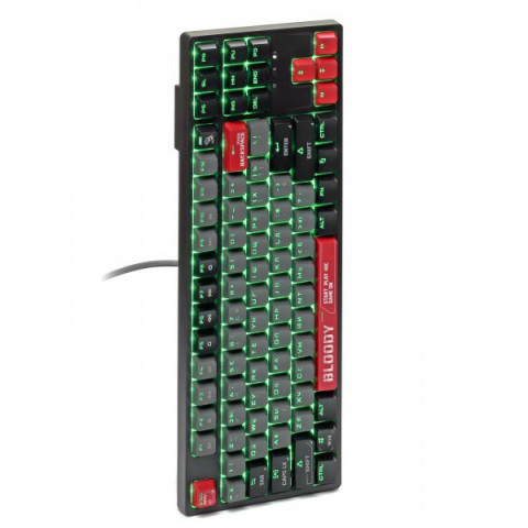 Механічна ігрова клавіатура Bloody S87 (Energy Red), червоні світчі, RGB підсвічування клавіш, USB, чорний