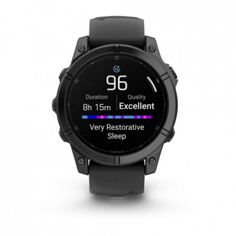 Смарт-годинник Garmin Fenix E 47mm AMOLED Slate Gray Steel with Black Silicone Band (010-03025-13)