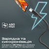 Кабель Promate xCord-AC200 USB - USB Type-C (M/M), 2 м, Black (xcord-ac200.black)