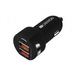 Автомобильний зарядний пристрій Canyon (2USB, 2.1A) Black (CNE-CCA04B)