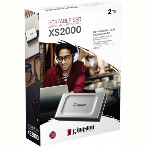 Накопичувач зовнішній SSD Portable USB 500GB Kingston XS2000 Silver (SXS2000/500G)