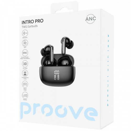 Бездротові навушники Proove Intro Pro TWS with ANC (APP) black Купити в Україні