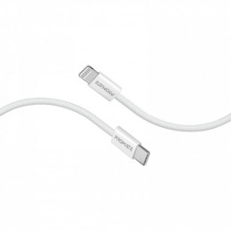 Кабель Promate USB Type-C - Lightning (M/M), 3 A, 27 W, 1.2 м, EcoLine-Ci120 White (ecoline-ci120.white)