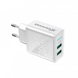 Мережевий зарядний пристрій Grand-X (2xUSB 3.1А) White (CH-60W)