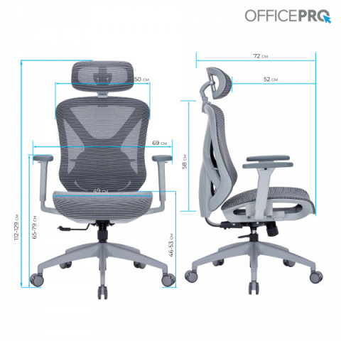 Крісло офісне Officepro Atlas (OC630G-DG-DG) Купити в Україні