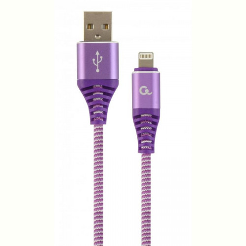 Кабель Cablexpert (CC-USB2B-AMLM-1M-BW2) USB 2.0 A - Lightning, преміум, 1м, фіолетовий