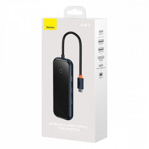 Type-C-Хаб Baseus AcmeJoy 6-Port Type-C HUB (Type-C to HDMI + 2xUSB3.0 + USB2.0 + Type-C PD&Data + R dark gray Купити в Україні