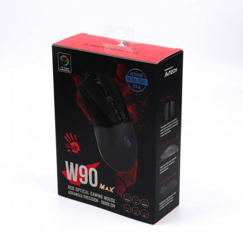 Миша ігрова A4Tech W90 Max Bloody,чорна, активоване ПЗ Bloody