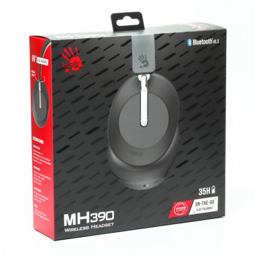 Гарнітура ігрова Bloody MH390 (Black), чорний колір, Bluetooth v5.3 + 3.5 Jack