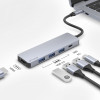 Type-C-Хаб Proove Iron Link 5 in 1 (3*USB3.0 + Type C + HDMI) silver Купити в Україні