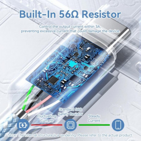 Кабель Vention USB - USB Type-C (M/M), 60W, 3A, 2 м, White (CTNWH)