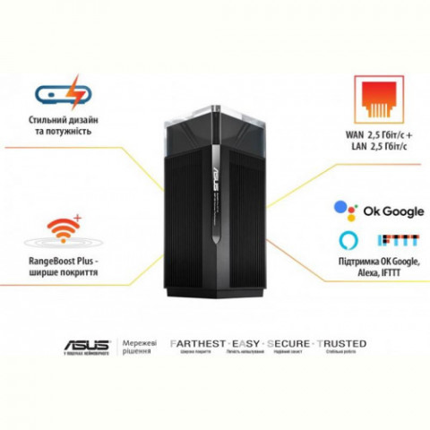 Wi-Fi Mesh-система Asus ZenWiFi Pro ET12 2pk Black (90IG05Z0-MO3A20)