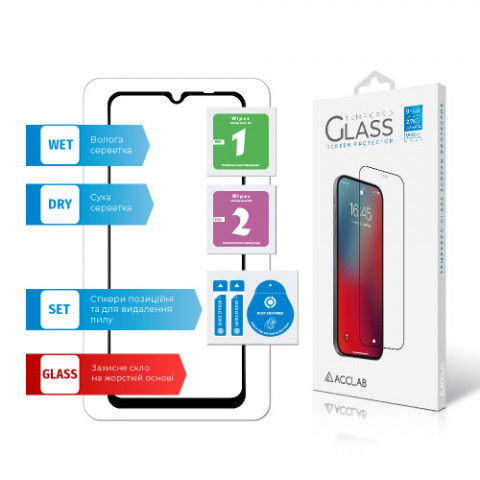 Захисне скло ACCLAB Full Glue для Xiaomi Redmi 10C Black (1283126527142)