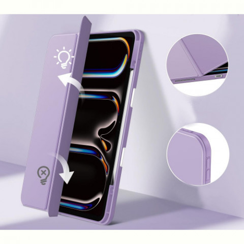 Чохол-книжка BeCover Soft Edge TPU з кріпленням Apple Pencil для Apple iPad Pro 13" M4 2024 Purple (711719)