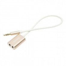 Адаптер Remax RL-S20 Sharing AUX 3.5 miniJack (2*F-M) Gold (2000700007109)