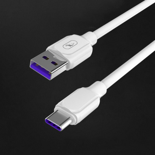 Кабель SkyDolphin S56T Super Fast TPE USB - Type C 1м, White (USB-000572)