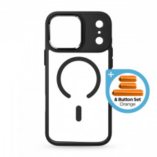 Чохол ArmorStandart Unit-C MagCase для Apple iPhone 17 Pro Max Black + Orange Button Set (ARM90589)