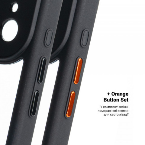 Чохол ArmorStandart Unit-C MagCase для Apple iPhone 17 Pro Max Black + Orange Button Set (ARM90589)