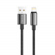 Кабель ColorWay USB - Lightning (M/M), zinc alloy braided, 3А, 2 м, Black (CW-CBUL099-BK)
