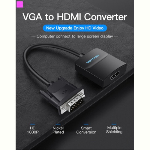 Адаптер Vention VGA-HDMI, 0.2 m, зі звуком і живленням (ACNBB)