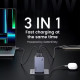 Зарядний пристрій Ugreen Nexode Pro X757 100W GaN (2хUSB-C+USB-A) Gray (25874)