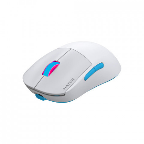 Мишка бездротова Hator Quasar 2 Pro Wireless White/Cyan (HTM561WC)