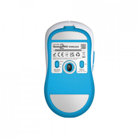 Мишка бездротова Hator Quasar 2 Pro Wireless White/Cyan (HTM561WC)