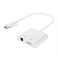 Адаптер Cablexpert USB Type-C - 3.5 мм/USB Type-C (M/F), 0.1 м, White (A-CM-3.5FP-01)